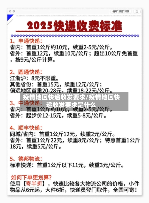 疫情地区快递收发要求/疫情地区快递收发要求是什么