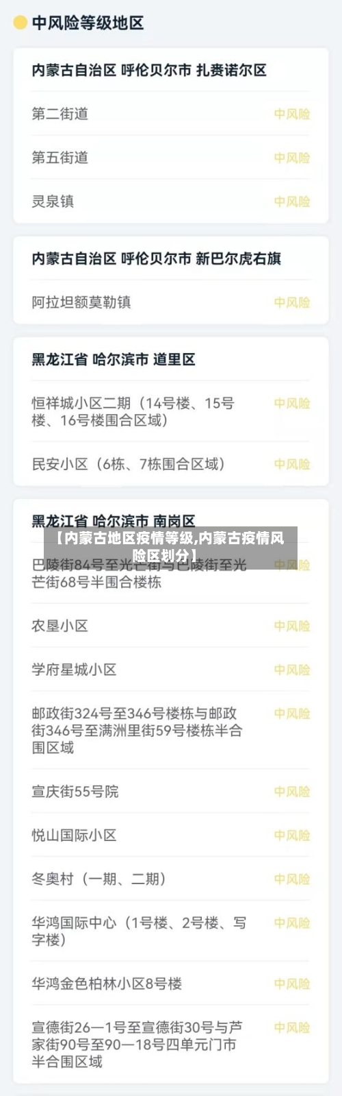 【内蒙古地区疫情等级,内蒙古疫情风险区划分】-第2张图片