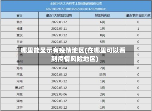 哪里能显示有疫情地区(在哪里可以看到疫情风险地区)