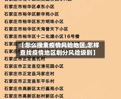 【怎么搜索疫情风险地区,怎样查找疫情地区划分风险级别】
