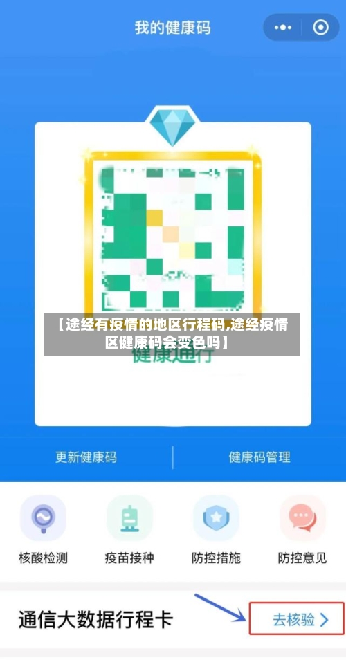 【途经有疫情的地区行程码,途经疫情区健康码会变色吗】