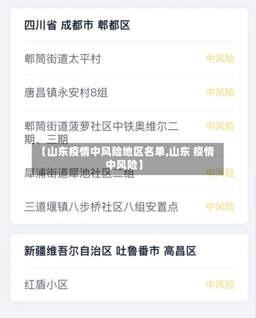 【山东疫情中风险地区名单,山东 疫情 中风险】