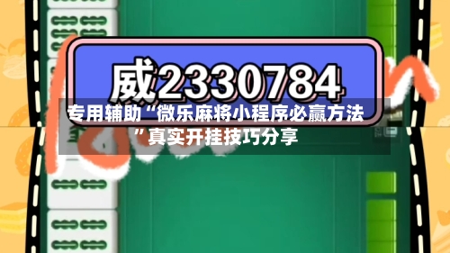 专用辅助“微乐麻将小程序必赢方法”真实开挂技巧分享-第2张图片