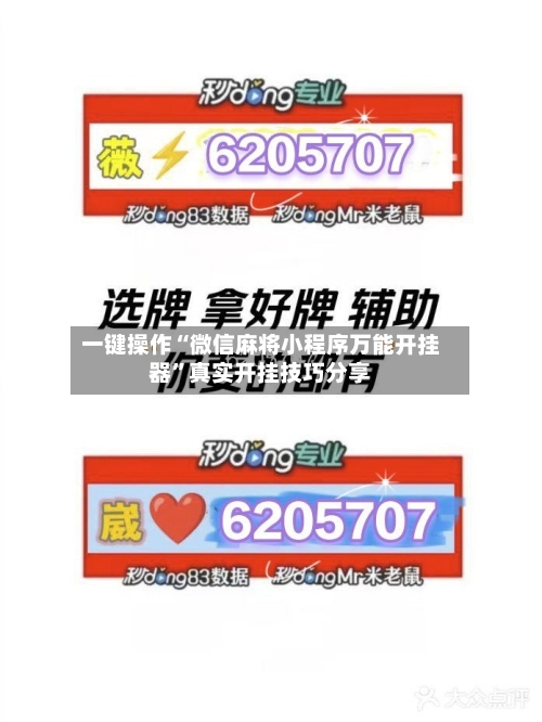 一键操作“微信麻将小程序万能开挂器”真实开挂技巧分享-第2张图片