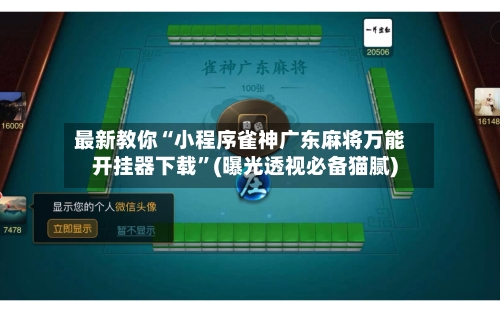 最新教你“小程序雀神广东麻将万能开挂器下载”(曝光透视必备猫腻)-第3张图片