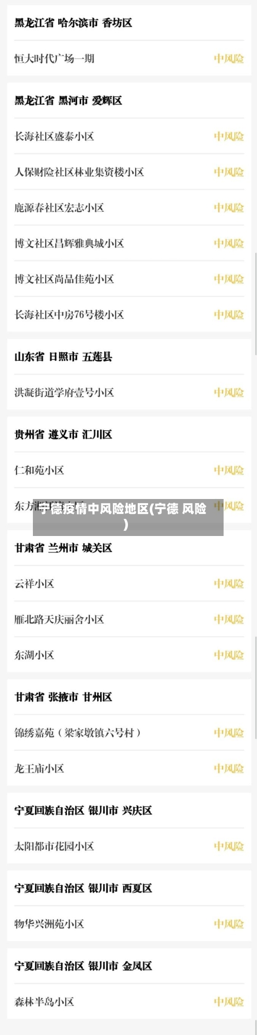 宁德疫情中风险地区(宁德 风险)