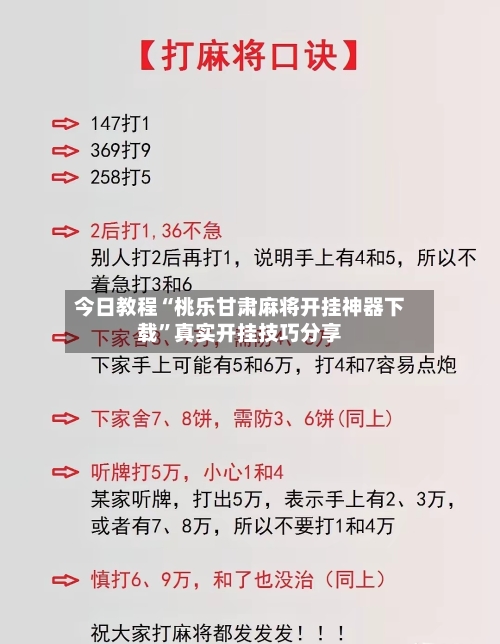 今日教程“桃乐甘肃麻将开挂神器下载	”真实开挂技巧分享-第2张图片