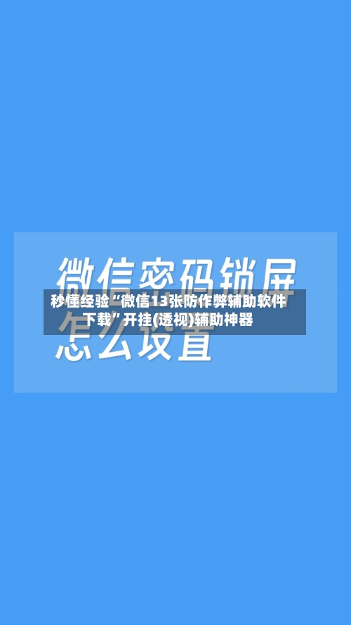 秒懂经验“微信13张防作弊辅助软件下载”开挂(透视)辅助神器
