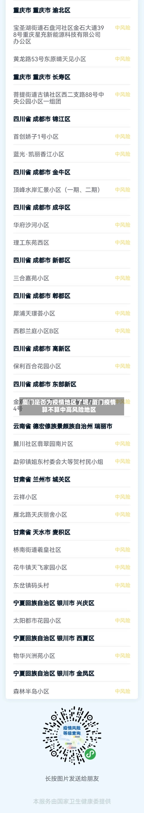 厦门是否为疫情地区了呢/厦门疫情算不算中高风险地区-第3张图片