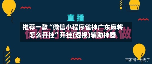 推荐一款“微信小程序雀神广东麻将怎么开挂	”开挂(透视)辅助神器-第2张图片