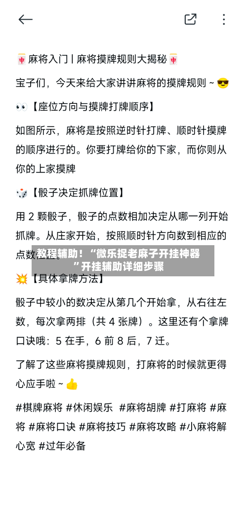 教程辅助！“微乐捉老麻子开挂神器”开挂辅助详细步骤-第3张图片