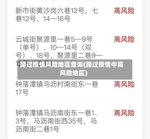 路过疫情风险地区查询(路过疫情中高风险地区)
