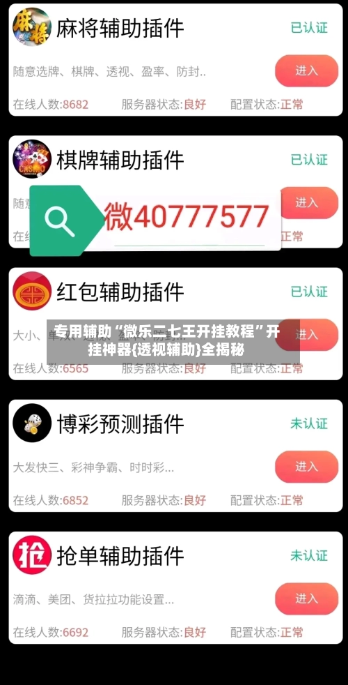 专用辅助“微乐二七王开挂教程	”开挂神器{透视辅助}全揭秘-第2张图片