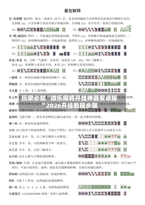 玩家必知“微乐麻将开挂神器安卓版”2026开挂教程步骤