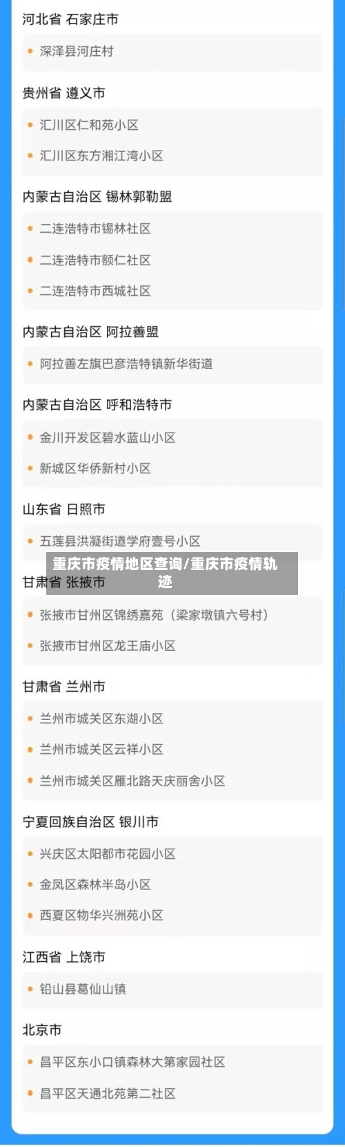 重庆市疫情地区查询/重庆市疫情轨迹