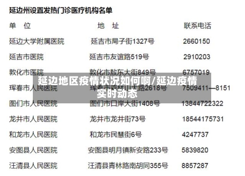 延边地区疫情状况如何啊/延边疫情实时动态