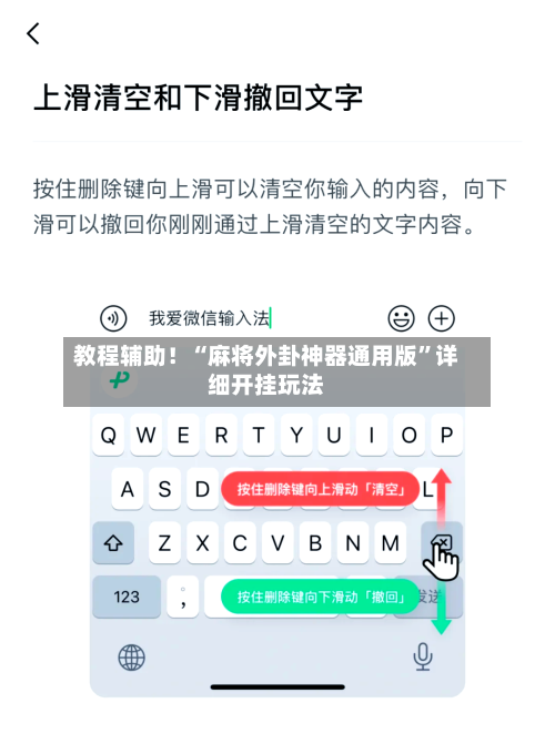 教程辅助！“麻将外卦神器通用版”详细开挂玩法