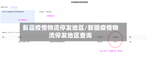 新疆疫情物流停发地区/新疆疫情物流停发地区查询