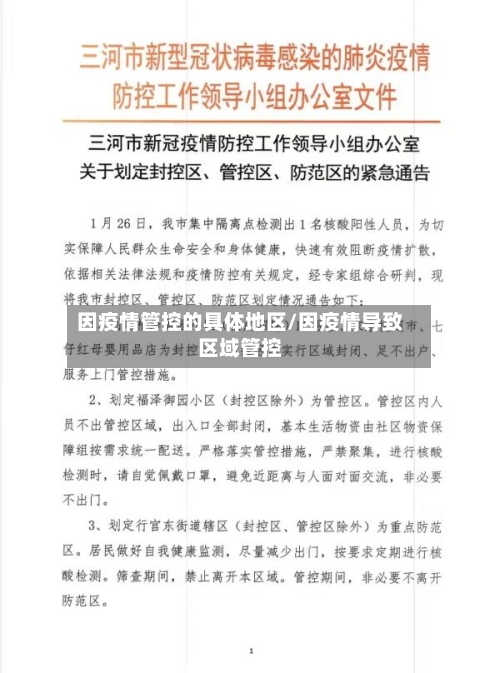 因疫情管控的具体地区/因疫情导致区域管控