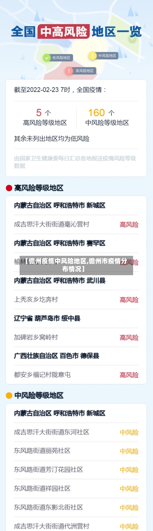 【儋州疫情中风险地区,儋州市疫情分布情况】-第2张图片