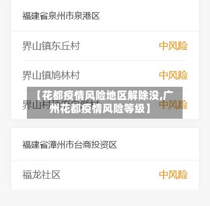 【花都疫情风险地区解除没,广州花都疫情风险等级】