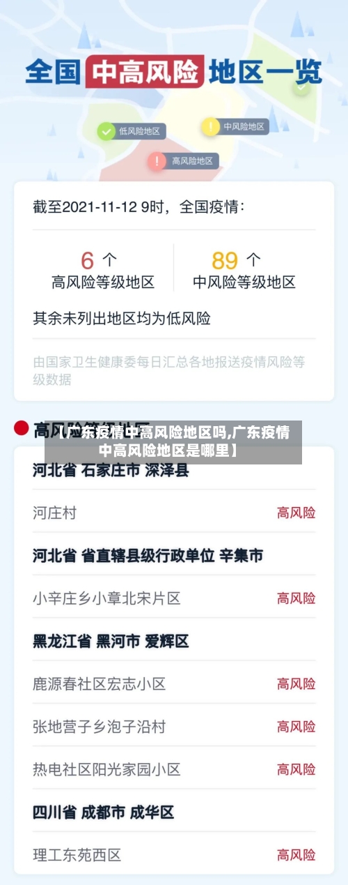 【广东疫情中高风险地区吗,广东疫情中高风险地区是哪里】